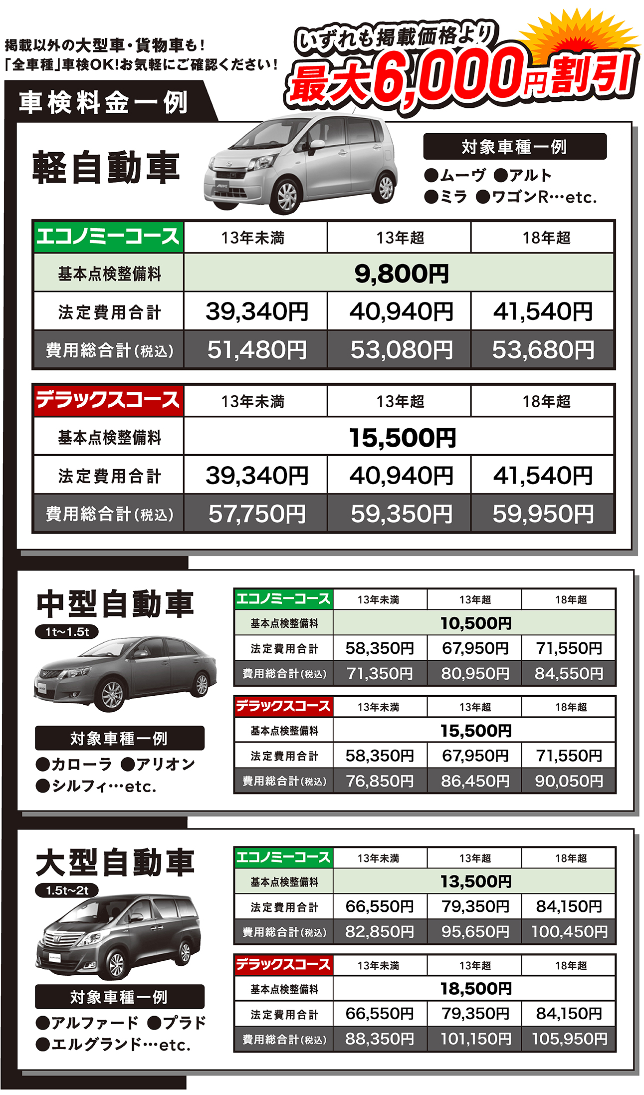 料金表